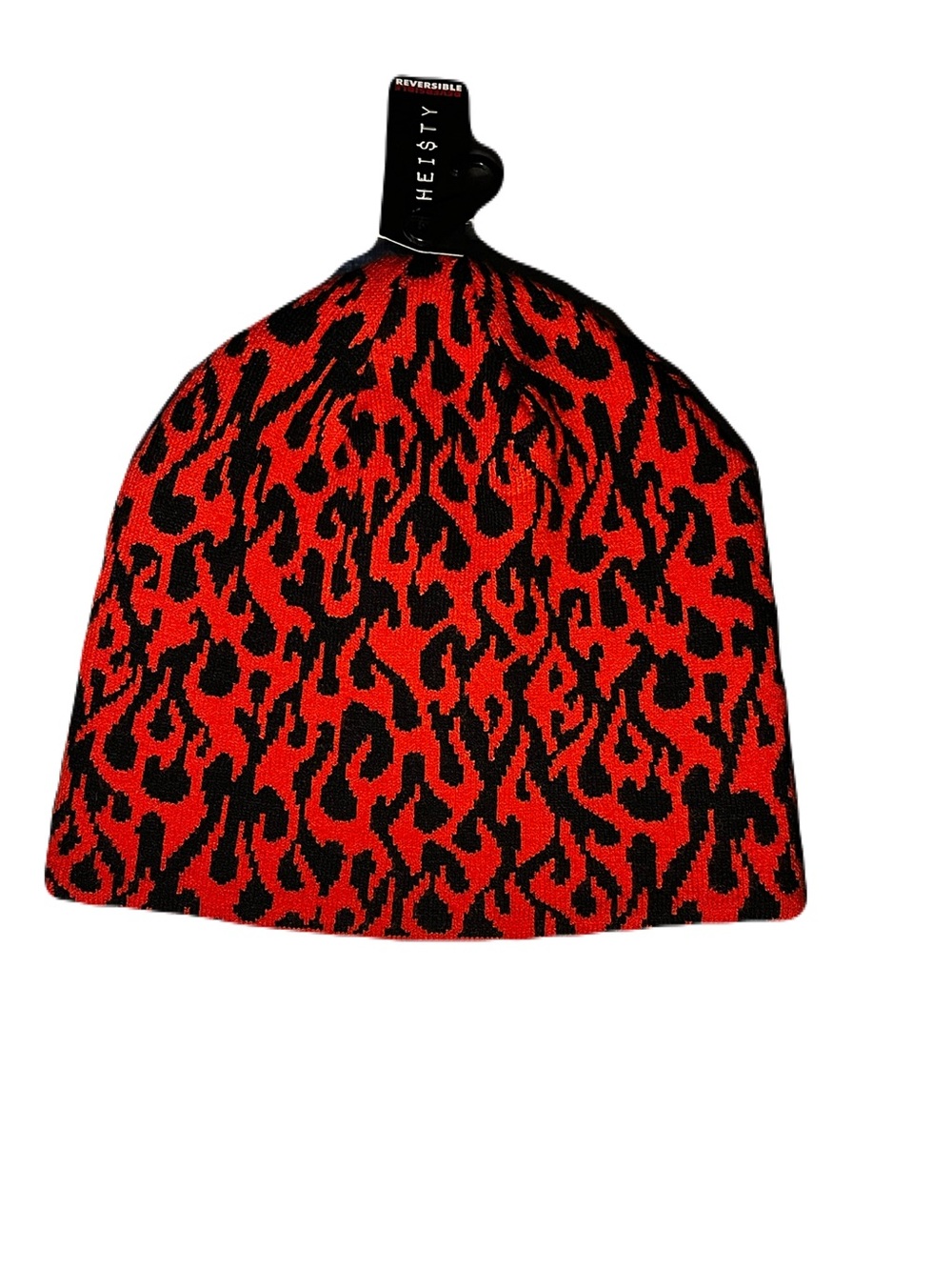 $HEISTY Red & Black Flame Knit Beanie - Picture 2 of 4